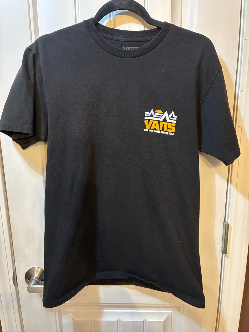 Vans Black Short-Sleeve Tee with Yellow Logo